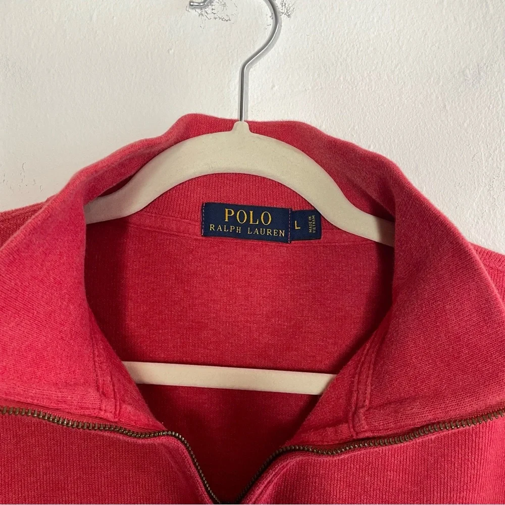 Polo Ralph Lauren Infrared 1/4 Zip Sweater Pullover Mens SZ Large - Picture 3 of 4